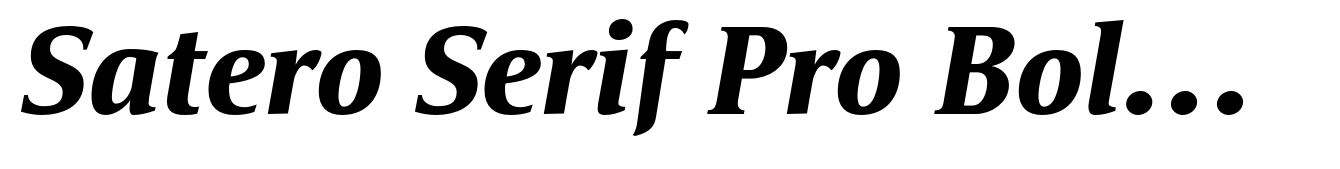 Satero Serif Pro Bold Italic